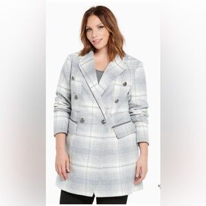Torrid Plaid Wool Midi Coat